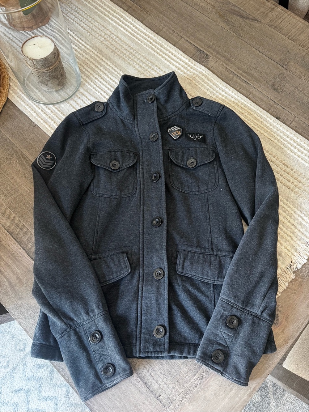 Vintage Fox racing dark gray jacket